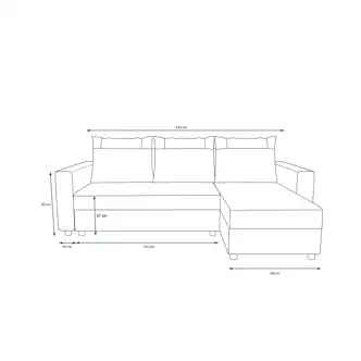 Rohová sedačka SKIPPY BIS, světle šedá/krémová