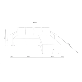 Rohová sedačka SKIPPY BIS, světle šedá/krémová