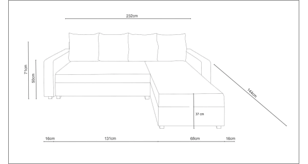 Rohová sedačka SKIPPY BIS, světle šedá/krémová