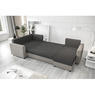 Rohová sedačka SKIPPY LONG, levá, tmavě šedá/světle šedá