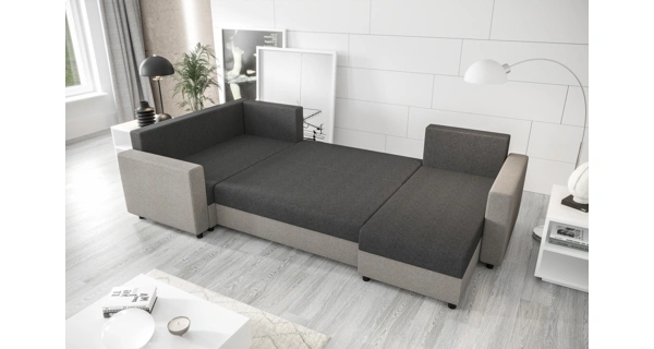 Rohová sedačka SKIPPY LONG, levá, tmavě šedá/světle šedá