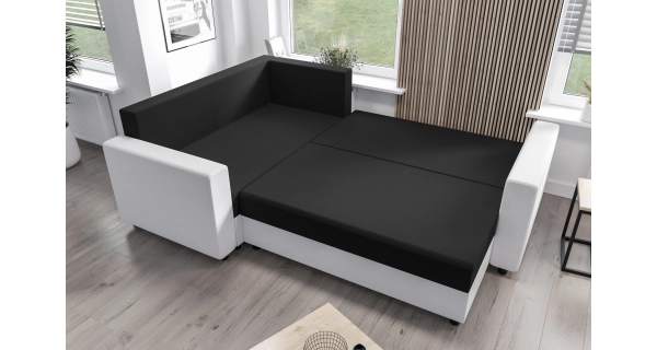 Rohová sedačka SKIPPY PLUS, levá, černá/oranžová