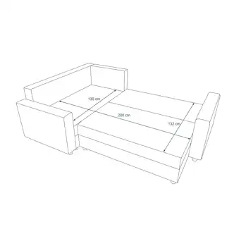 Rohová sedačka SKIPPY PLUS, levá, černá/oranžová