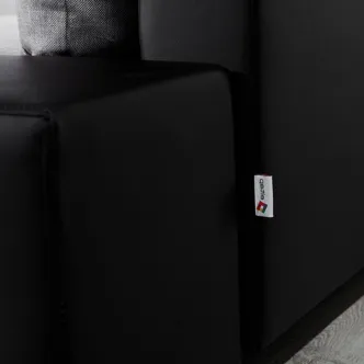 Rohová sedačka SONOYA 50, levá, světle šedá látka/černá ekokůže