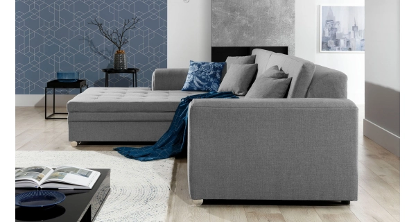 Rohová sedačka STRINA, levá, černá látka