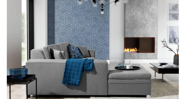 Rohová sedačka STRINA, levá, černá látka