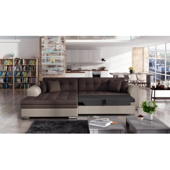 Rohová sedačka STRINA, levá, hnědá/béžová