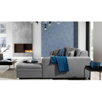 Rohová sedačka STRINA, pravá, hnědá/béžová