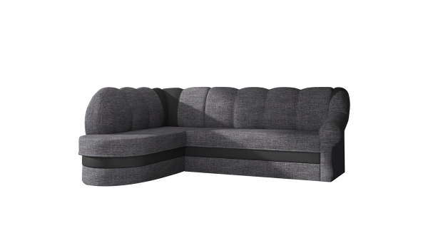 Rohová sedačka TONIL, levá, tmavě šedá látka/černá ekokůže