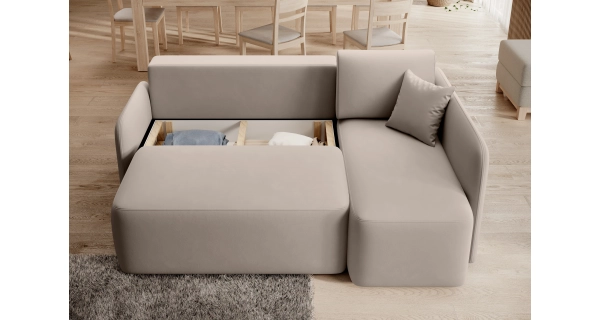 Rohová sedačka TOPIC, béžová, pravá