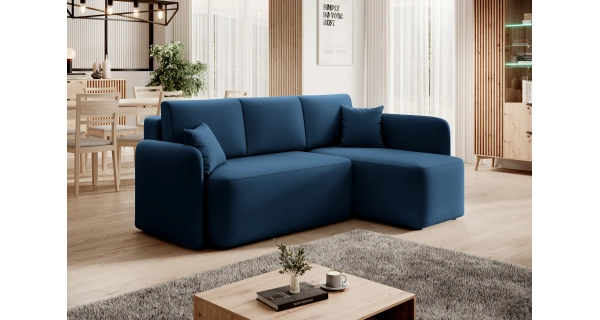 Rohová sedačka TOPIC, modrá, pravá