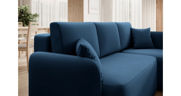 Rohová sedačka TOPIC, modrá, pravá