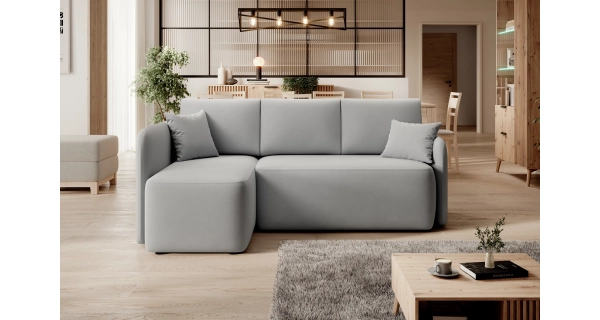 Rohová sedačka TOPIC, světle šedá, levá