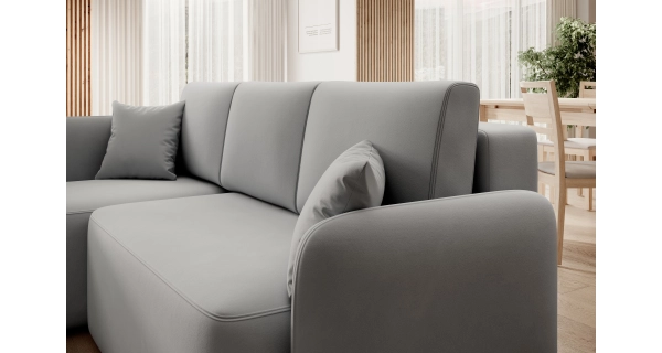 Rohová sedačka TOPIC, světle šedá, levá