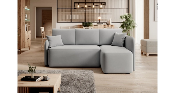 Rohová sedačka TOPIC, světle šedá, pravá