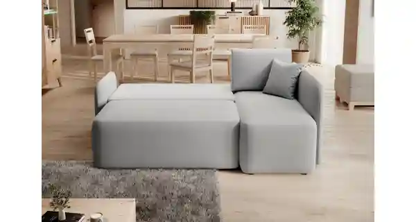 Rohová sedačka TOPIC, světle šedá, pravá