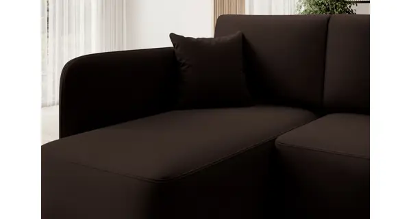 Rohová sedačka TOPIC, tmavě hnědá, levá