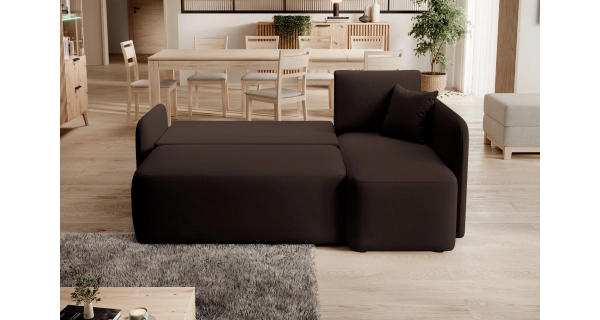 Rohová sedačka TOPIC, tmavě hnědá, pravá