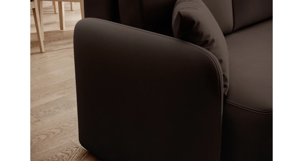 Rohová sedačka TOPIC, tmavě hnědá, pravá