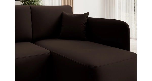 Rohová sedačka TOPIC, tmavě hnědá, pravá