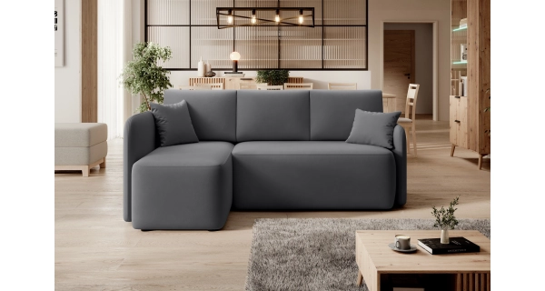 Rohová sedačka TOPIC, tmavě šedá, levá