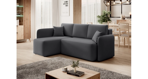 Rohová sedačka TOPIC, tmavě šedá, levá