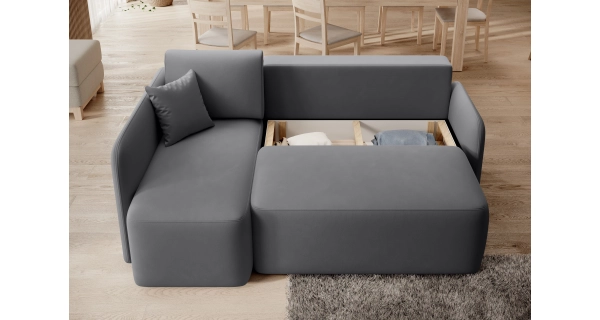 Rohová sedačka TOPIC, tmavě šedá, levá