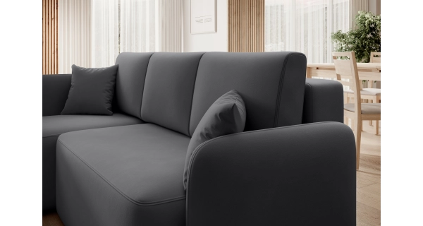 Rohová sedačka TOPIC, tmavě šedá, levá