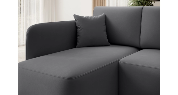 Rohová sedačka TOPIC, tmavě šedá, levá