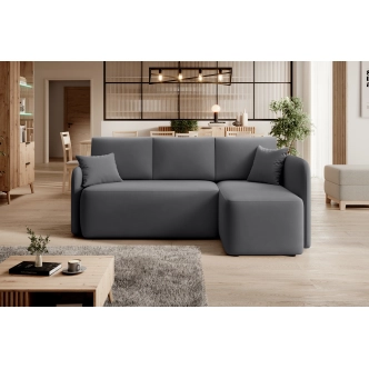 Rohová sedačka TOPIC, tmavě šedá, pravá