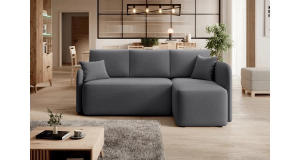 Rohová sedačka TOPIC, tmavě šedá, pravá