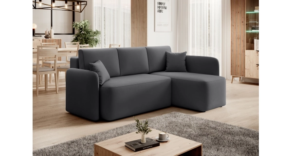 Rohová sedačka TOPIC, tmavě šedá, pravá