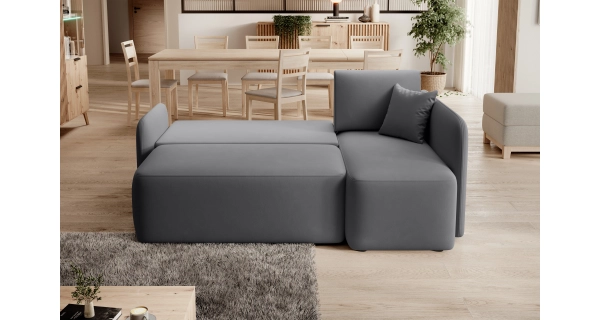 Rohová sedačka TOPIC, tmavě šedá, pravá