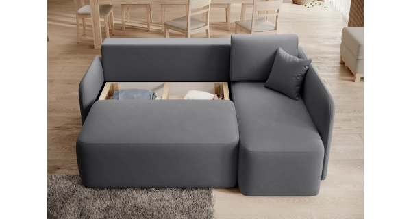 Rohová sedačka TOPIC, tmavě šedá, pravá