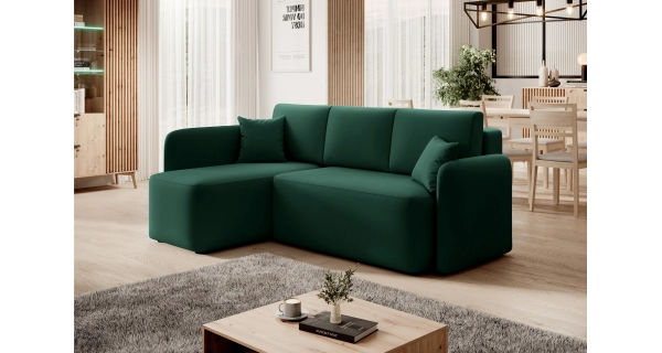 Rohová sedačka TOPIC, zelená, levá