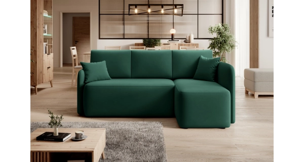 Rohová sedačka TOPIC, zelená, pravá