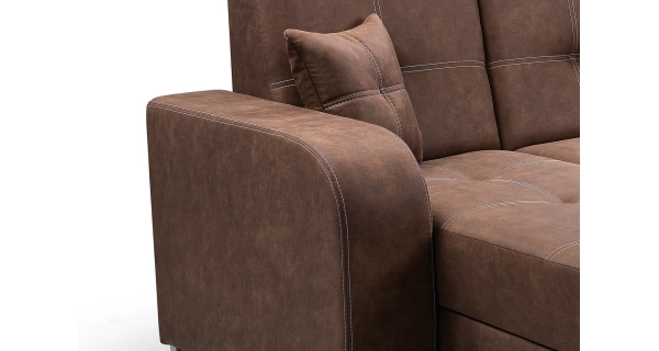 Rohová sedačka URSEOLATA, hnědá, levá