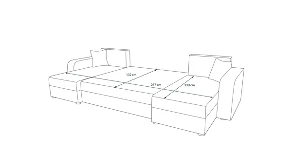 Rohová sedačkado U LEFHET BIS, světle šedá/krémová