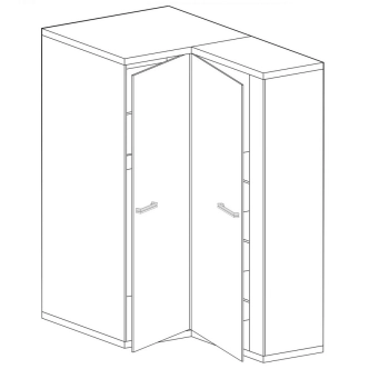 Rohová skříň IPPOLITO, dub hickory