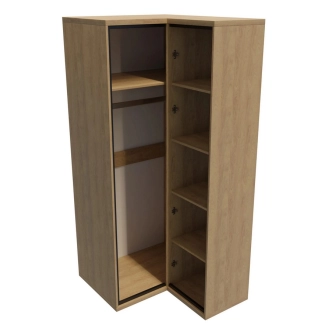 Rohová skříň IPPOLITO, dub hickory