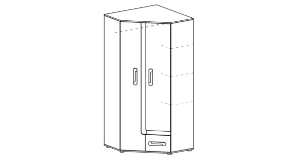 Rohová skříň ORAKI II, antracit/bílá