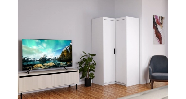 Rohová skříň TEKEN 2D NAR, bílá