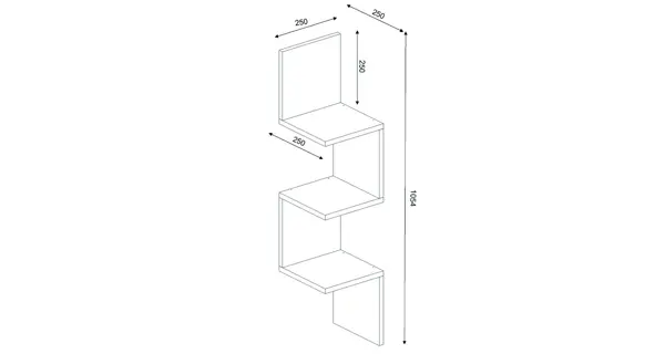 Rohová závěsná police BEDORI, bílá