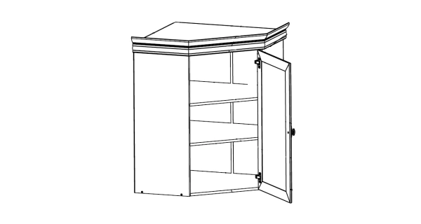 Rohový nástavec MONEDULA na rohovou komodu, borovice andersen