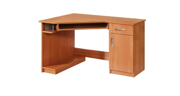 Rohový PC stůl BROTHER, pravý, olše, 5 let záruka