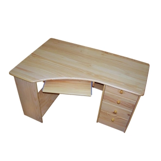 Rohový PC stůl MONASHE, pravý, borovice
