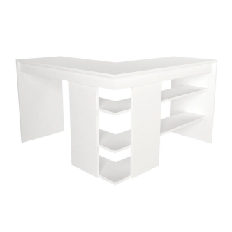 Rohový psací stůl ABSOLUTE, levý, bílý - II. jakost, POUZE OSOBNÍ ODBĚR