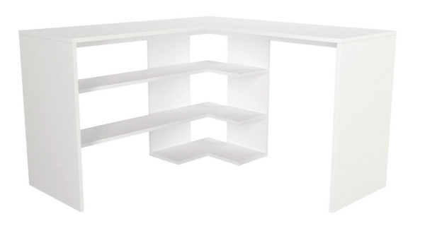 Rohový psací stůl ABSOLUTE, levý, bílý