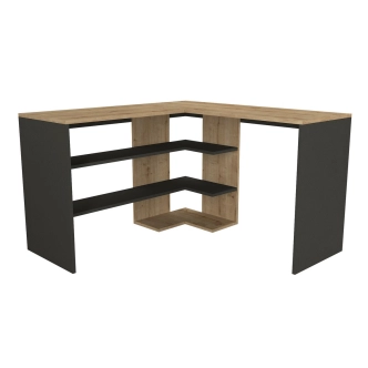 Rohový psací stůl ABSOLUTE, levý, sapphire/antracit