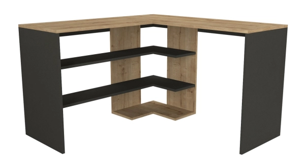 Rohový psací stůl ABSOLUTE, levý, sapphire/antracit